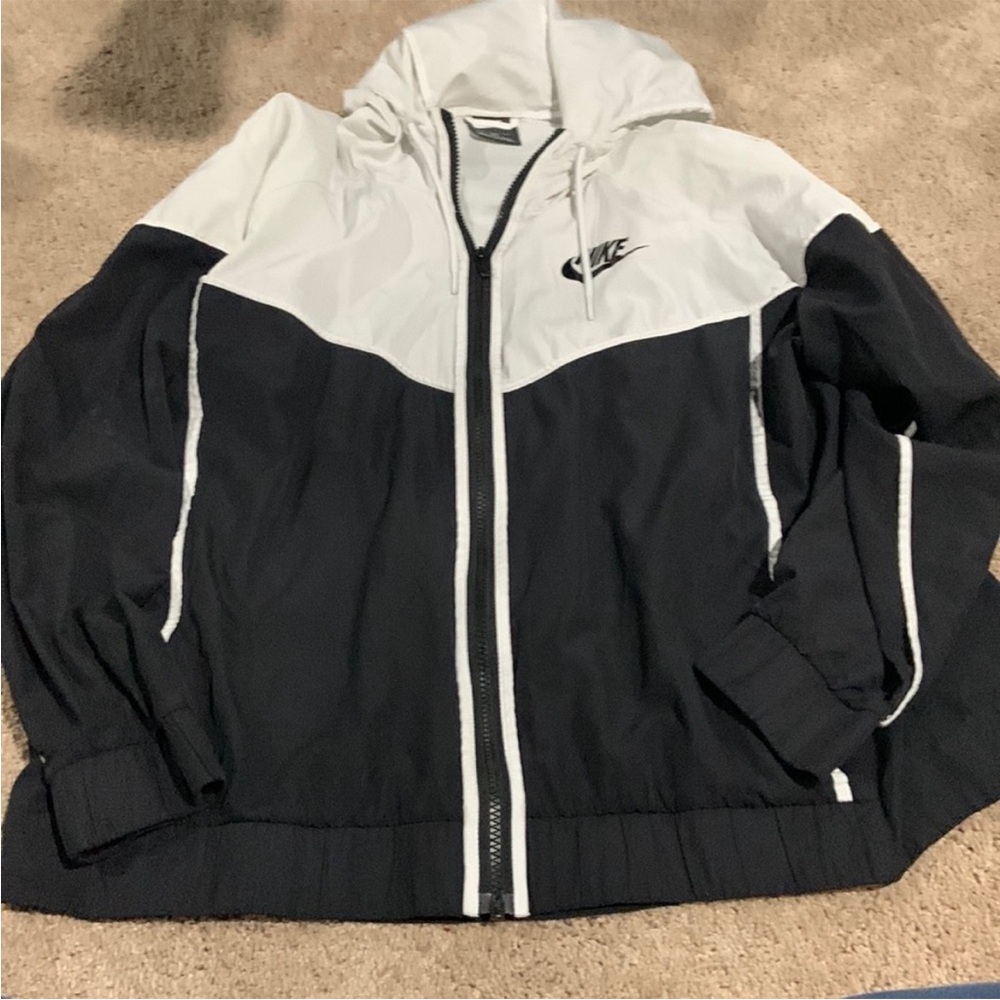 Nike Black and White Windbreaker Jacket